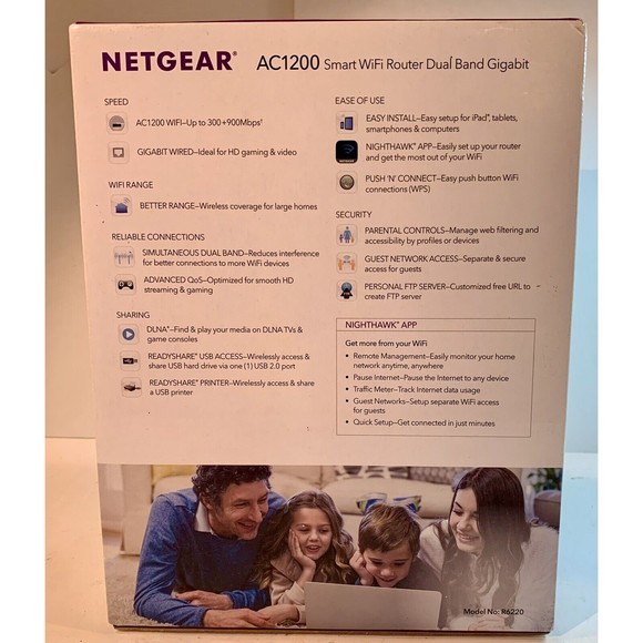 Netgear R6220 AC1200 Smart Wi-Fi 4-Port Router w/ Adapter - Picture 9 of 11